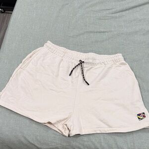 Peloton Cream Sweat Shorts with Logo